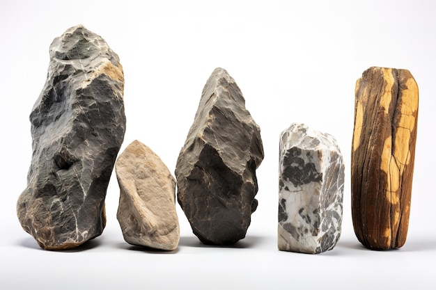 Stones and soft shadow on a white background