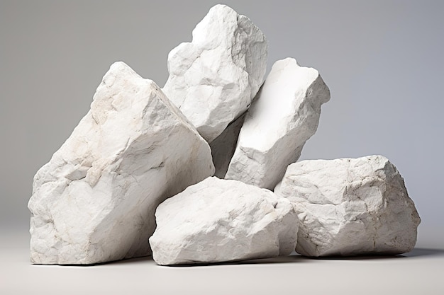 Stones and soft shadow on a white background