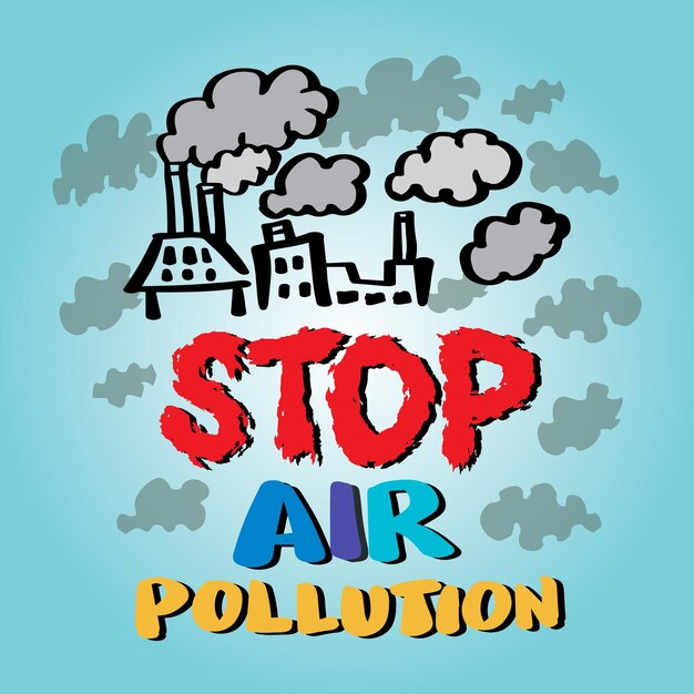 Vector stop air pollution pollution concept