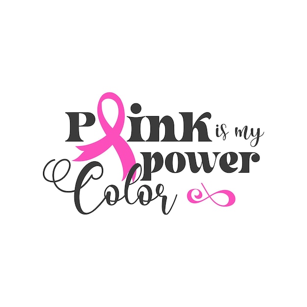 Stop cancer. Fight cancer. Motivation lettering. Pink ribbon illustration vector