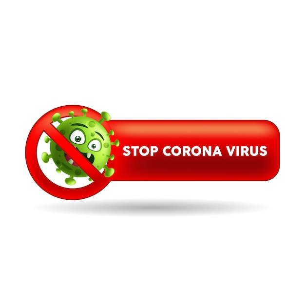 stop corona virus_cute covid19_corona virus_in isolated background