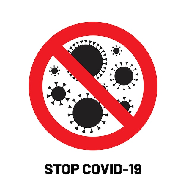 Stop Coronavirus Caution COVID19 vector sign