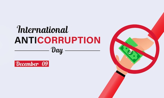 Stop corruption icon International Anti corruption day Prohibition sign