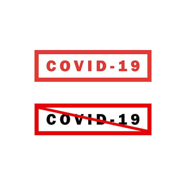 stop covid -19 stamp sticker sign symbol for education vector design