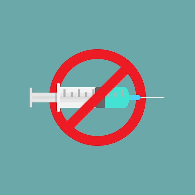 Stop drugs flat design vector illustration