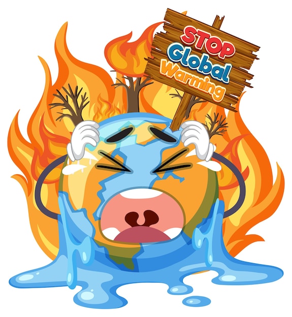 Stop global warming vector concept