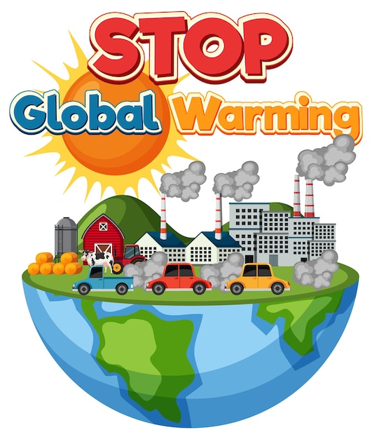 Stop global warming vector concept