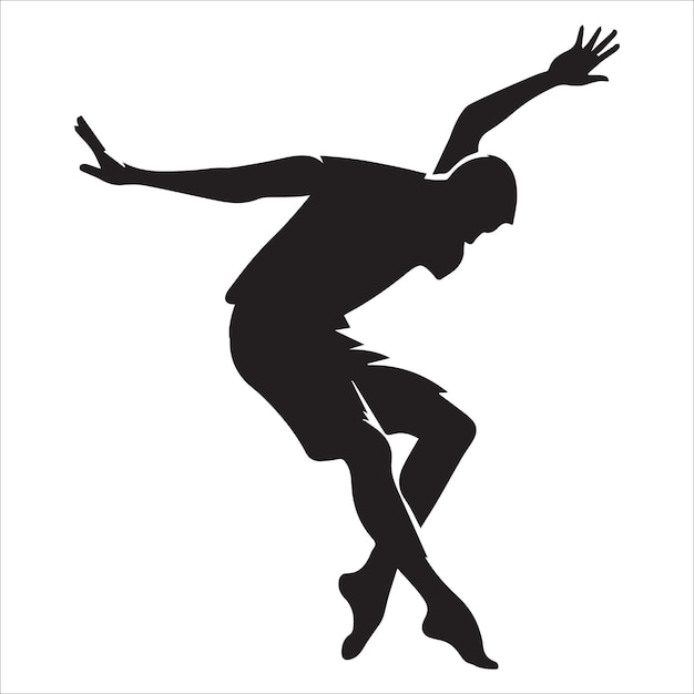 Vector stop and go jive dance silhouette ballroom dance vector illustration