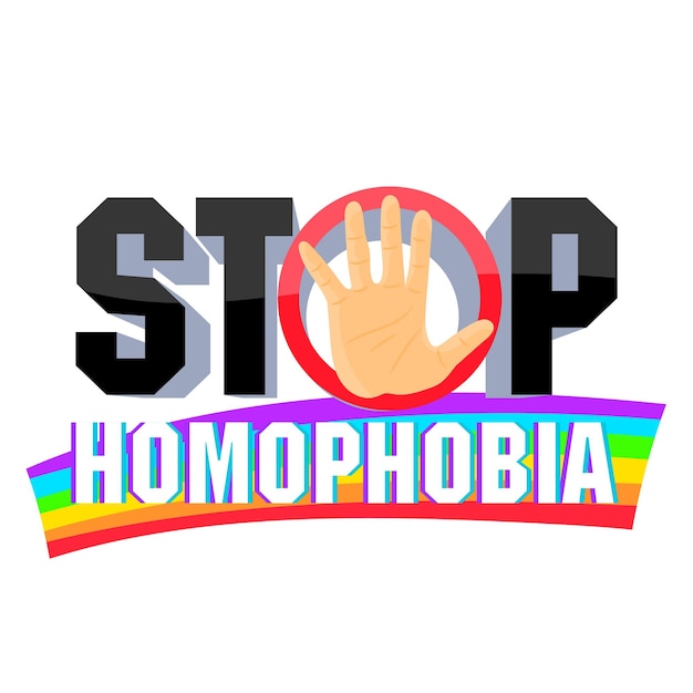 STOP HOMOPHOBIA LGBT concept for poster