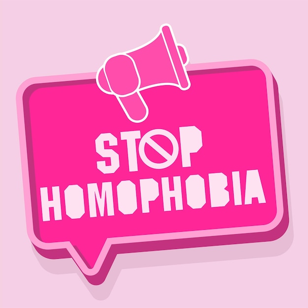 STOP HOMOPHOBIA LGBT concept for poster