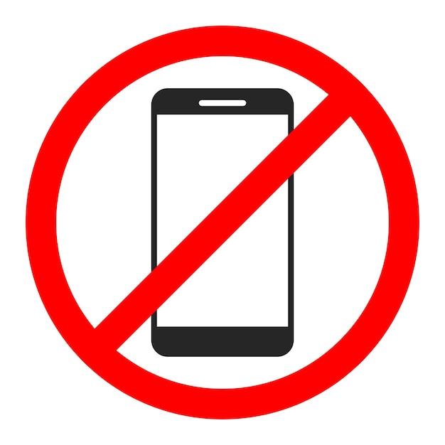 Stop Phone sign isolated Prohibition of call