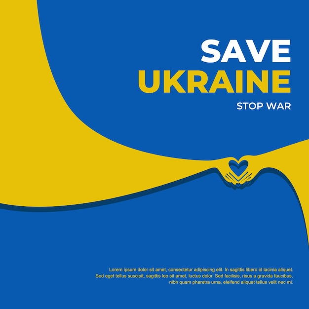 Stop russian war in ukraine save ukraine logo icon peace Premium Vector