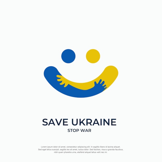 Stop the Russian war in Ukraine save the Ukraine logo icon