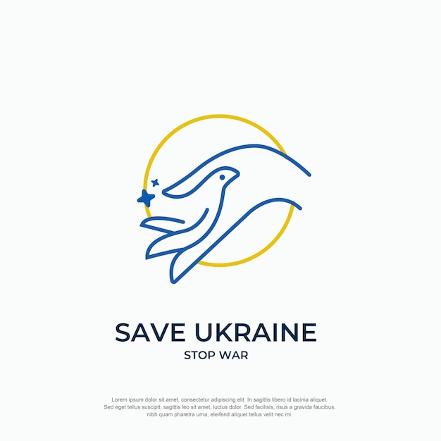 Stop the Russian war in Ukraine save the Ukraine logo icon