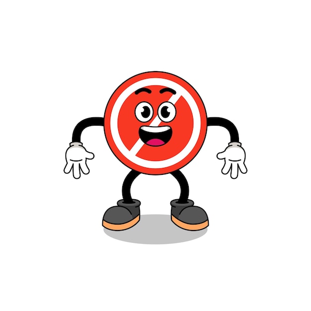 Stop sign cartoon with surprised gesture character design