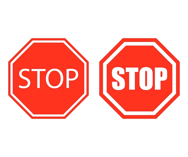 Stop sign Stop icon isolated on white background Vector illustration