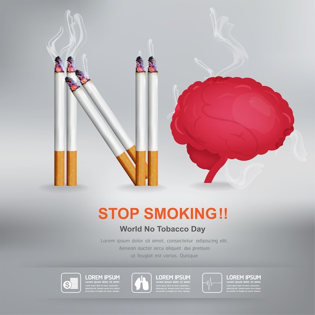 Stop Smoking Concept for Background Campaign World No Tobacco Day.