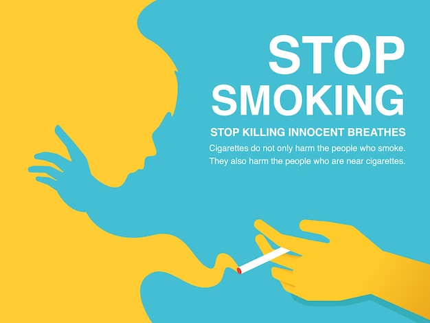 Stop Smoking illustration poster.