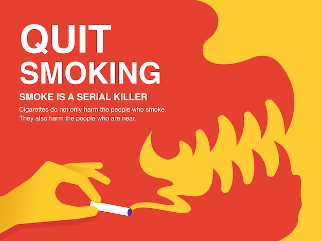 Stop Smoking illustration poster.