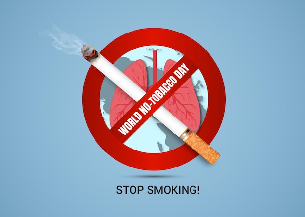 Stop Smoking And World No Tobacco Day Banner Design