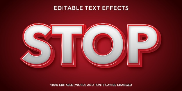 Stop Text 3d Style Editable Text Effect