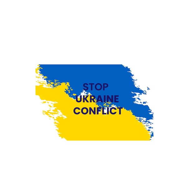 Stop UKRAINE Conflict country flag color vector illustration