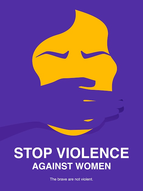 Stop violence against women concept poster.