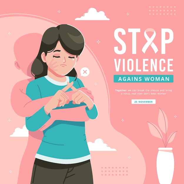 stop violence against women illustration 