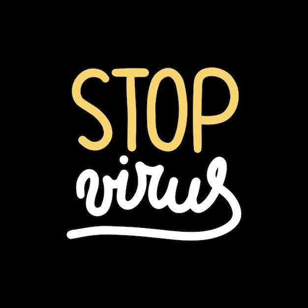 STOP VIRUS hand drawn vector lettering