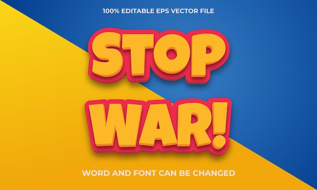 Stop war editable text effect template Style