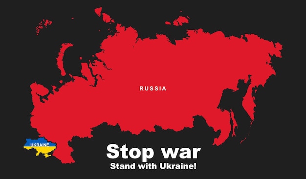 Stop the war and stand with ukraine concept