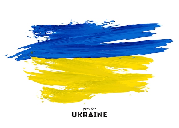 Stop war in Ukraine support brush paint flag