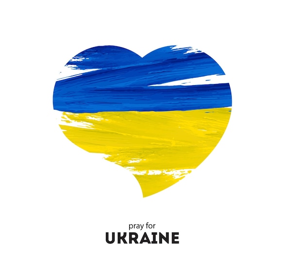 Stop war in Ukraine support brush paint flag