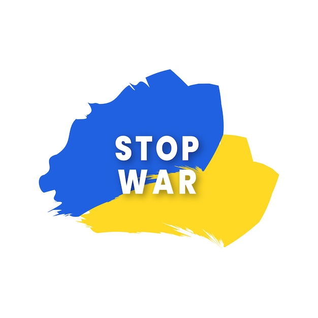 Stop war in Ukraine text in country flag Free Vector