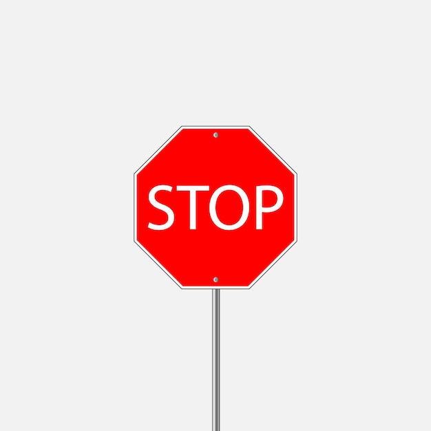 Stop warning road sign vector