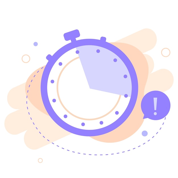 Stopwatch flat icon Timer clock Time control concept Vector