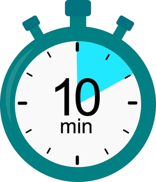 Vector stopwatch icon 10 minutes timer vector graphics