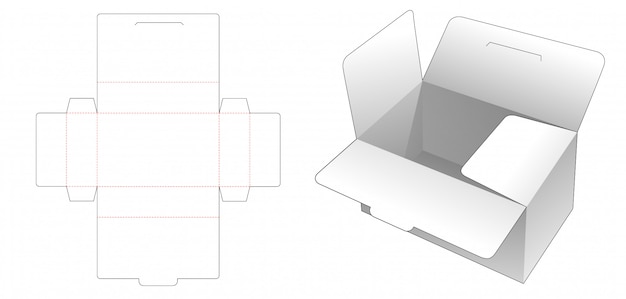 Storage box die cut template