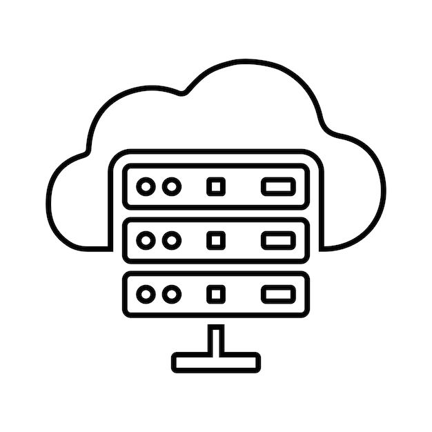 Storage cloud host outline icon Line art vector