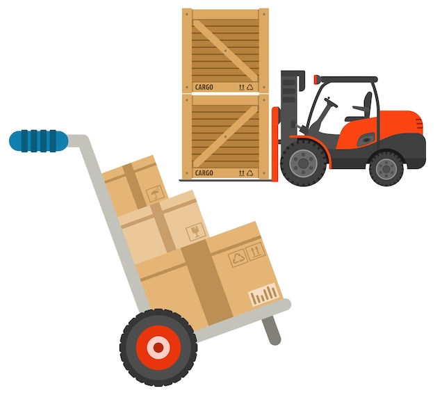 Vector storage and delivery flat icons