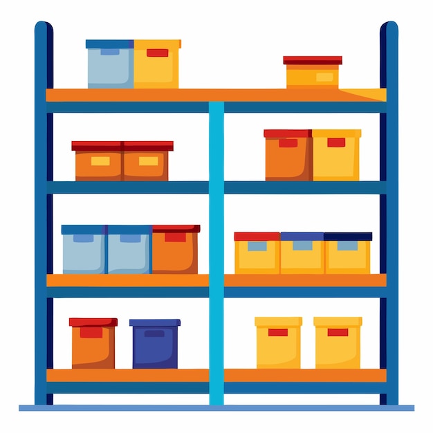 Vector storage shelves vector design organizational efficiency