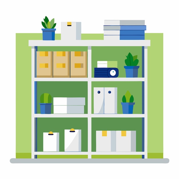 Vector storage shelves vector design organizational efficiency