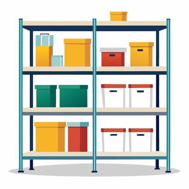 Storage Shelves Vector Design Organizational Efficiency