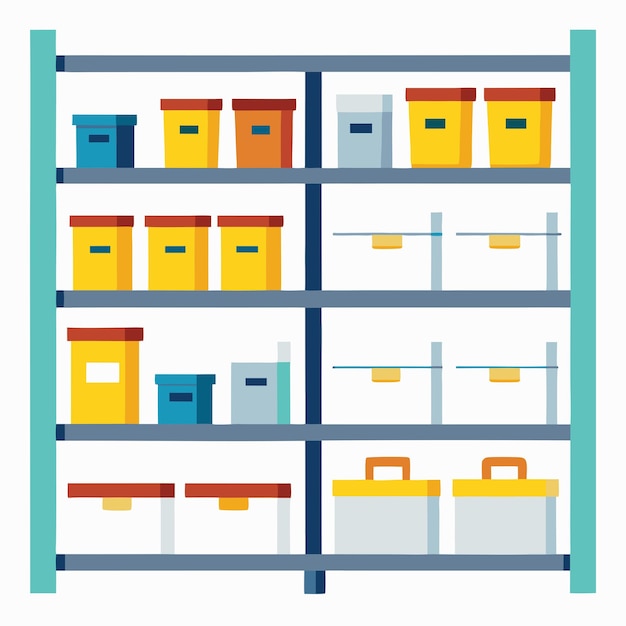 Vector storage shelves vector design organizational efficiency