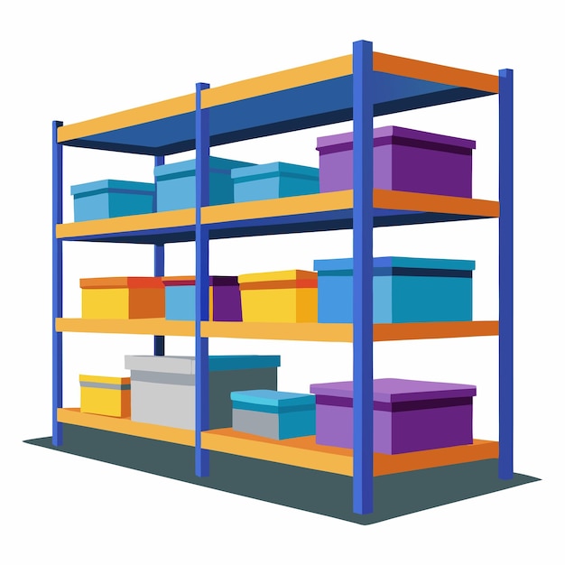 Storage Shelves Vector Design Organizational Efficiency