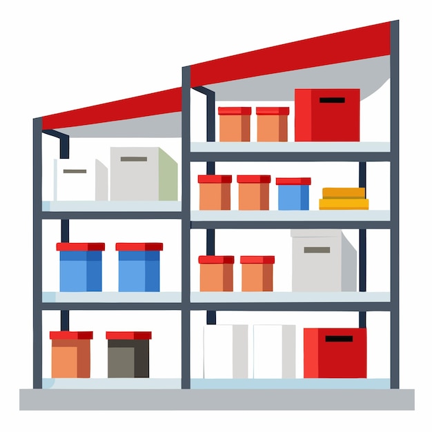 Storage Shelves Vector Design Organizational Efficiency