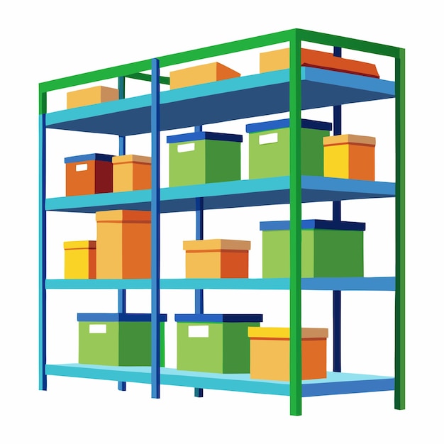 Vector storage shelves vector design organizational efficiency