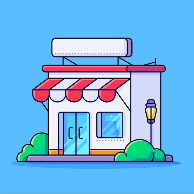 Store building    store building business building shop building icon concept  cartoon 