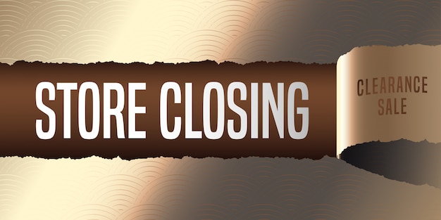 Store closing vector banner, illustration