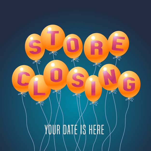 Store closing vector illustration